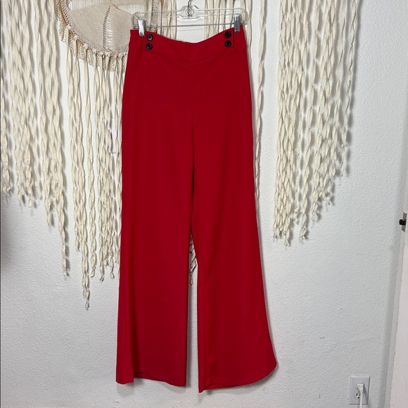 Veronica Beard Red Taren Wide Leg Trouser in Red Size 4 - Picture 2 of 14